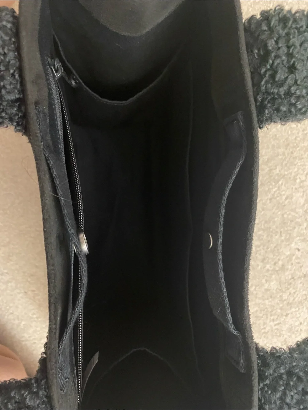 lululemon athletica Black Frayed-Trim Tote with Metal Logo